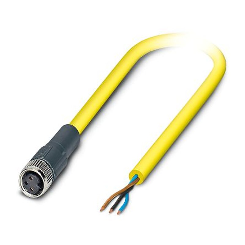 Phoenix Contact Female 3 way Free Cable End to 3 way M8, Straight Sensor Actuator Cable, 5 m