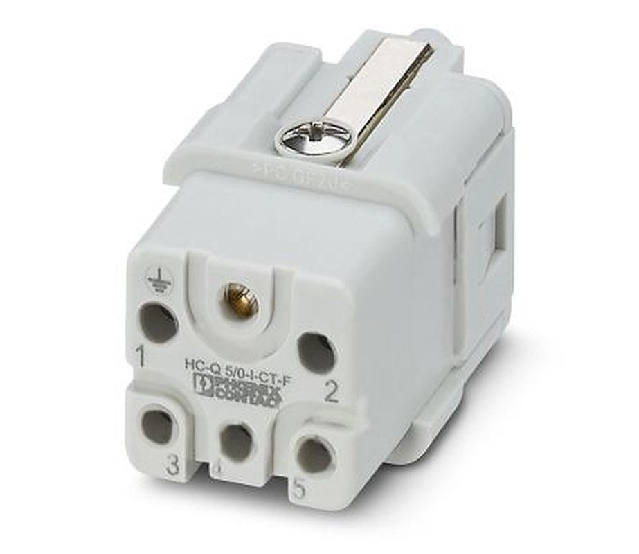 Phoenix Contact HC-Q05 Series Heavy Duty Power Connector Insert, 5-Contact, 2 Row, 1406537