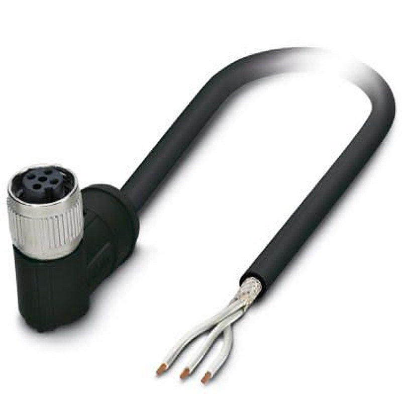 Phoenix Contact Female 3 way M12, Right Angle to Female Angled Socket M12 Sensor Actuator Cable, 2 m
