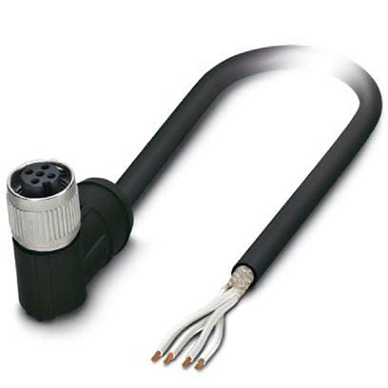 Phoenix Contact Female 4 way M12, Right Angle to Female Angled Socket M12 Sensor Actuator Cable, 10 m