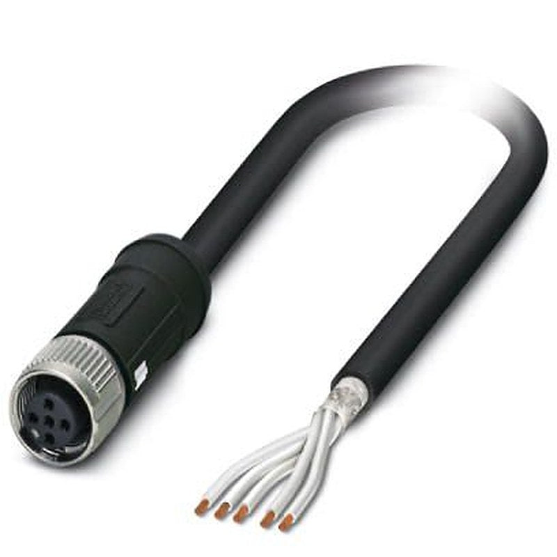 Phoenix Contact Female 5 way M12, Straight to Female Unterminated Sensor Actuator Cable, 5 m