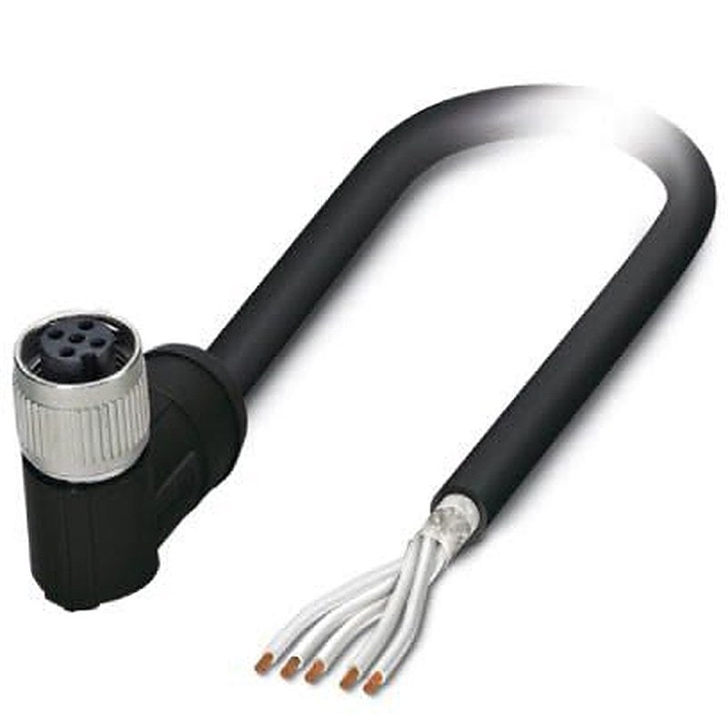 Phoenix Contact Female 5 way M12, Right Angle to Female Unterminated Sensor Actuator Cable, 5 m