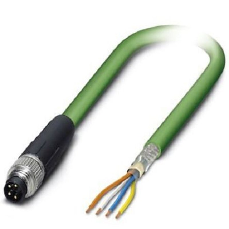 Phoenix Contact NBC, 1 m Cat5 Ethernet Cable, Green, Shielded 4 Screened Polyvinyl Chloride Sheath
