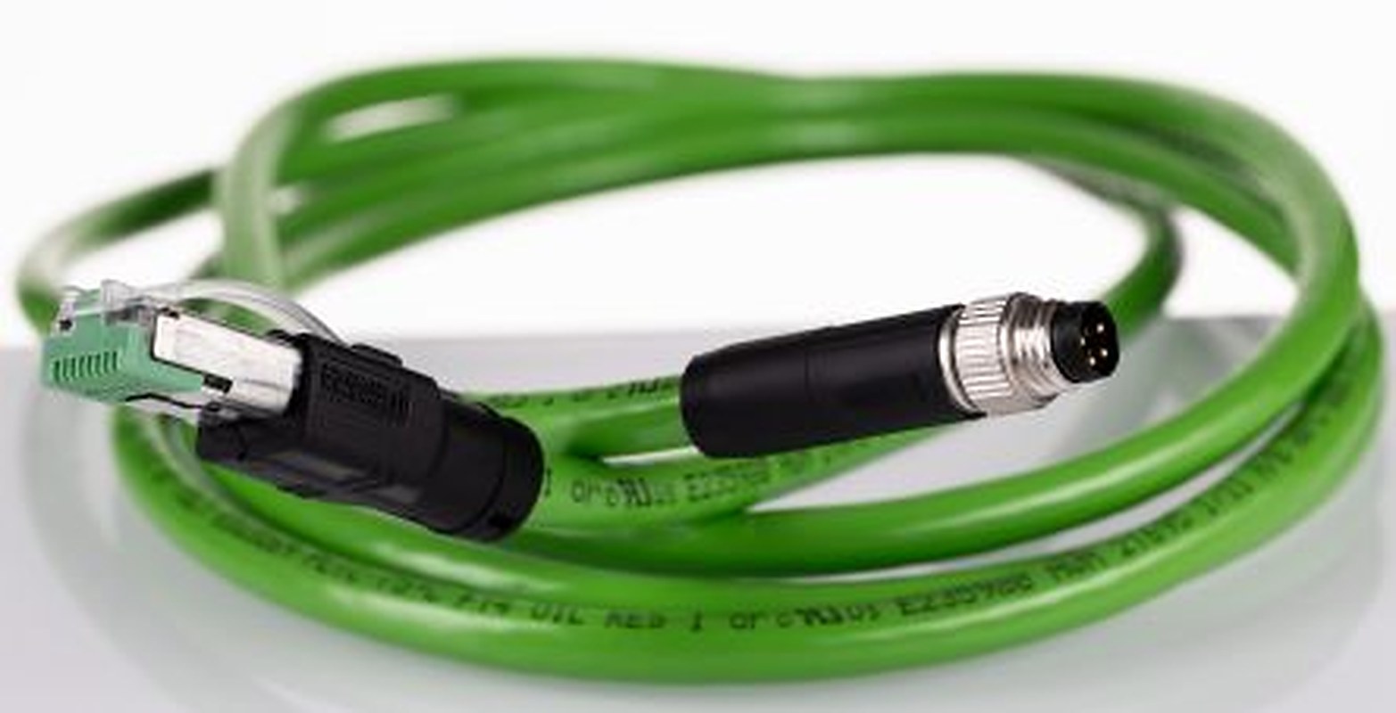 Phoenix Contact NBC-M, 2 m Cat5 Ethernet Cable, Green, Shielded 4 Screened Polyvinyl Chloride Sheath
