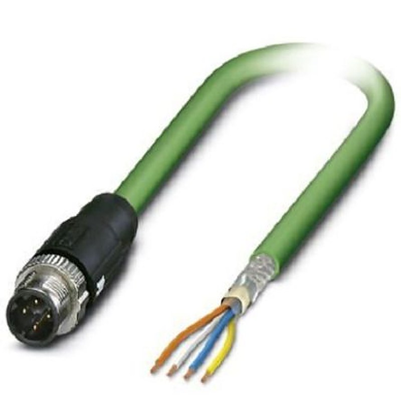 Phoenix Contact NBC, 2 m Cat5 Ethernet Cable, Green, Shielded 4 Screened Polyvinyl Chloride Sheath
