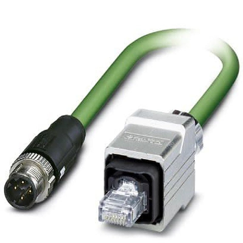 Phoenix Contact NBC, 2 m Cat5 Ethernet Cable, Green, Shielded 4 Screened Polyvinyl Chloride Sheath