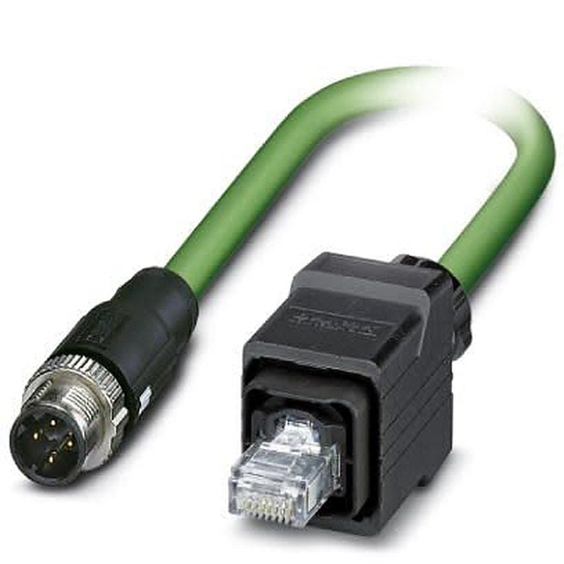 Phoenix Contact NBC, 1 m Cat5 Ethernet Cable, Green, Shielded 4 Screened Polyvinyl Chloride Sheath