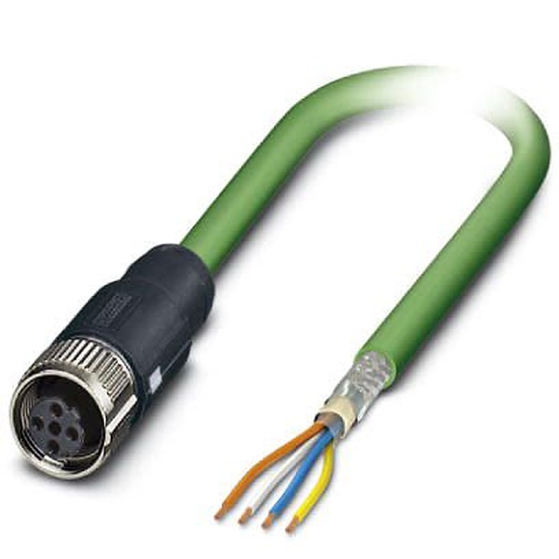 Phoenix Contact NBC, 2 m Cat5 Ethernet Cable, Green, Shielded 4 Screened Polyvinyl Chloride Sheath