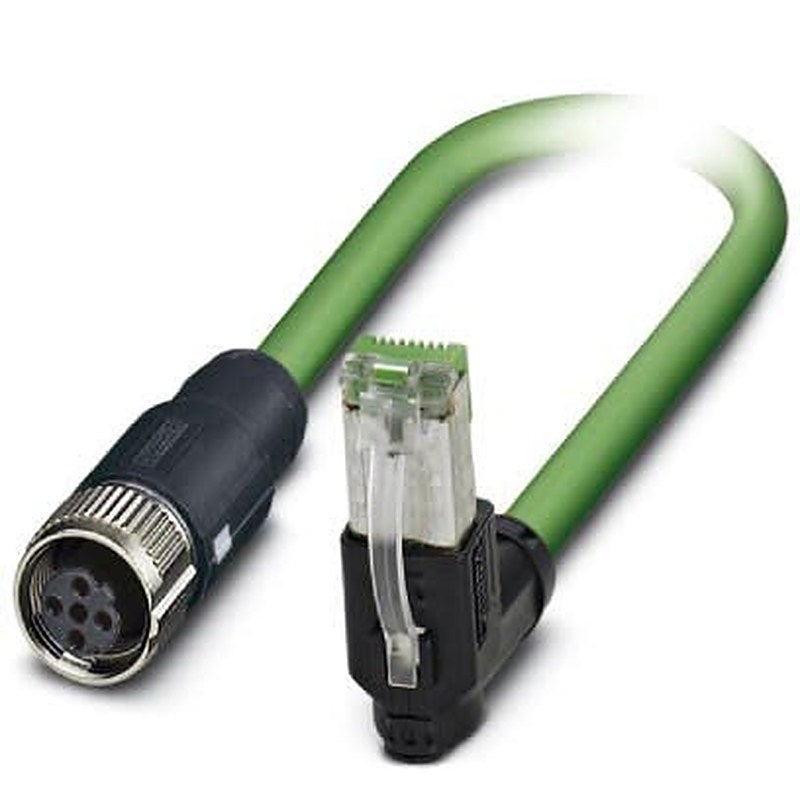 Phoenix Contact NBC, 2 m Cat5 Ethernet Cable, Green, Shielded 4 Screened Polyvinyl Chloride Sheath