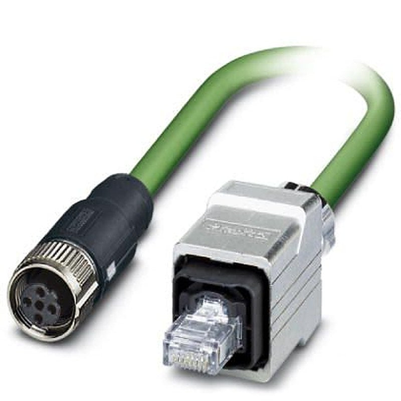 Phoenix Contact NBC, 10 m Cat5 Ethernet Cable, Green, Shielded 4 Screened Polyvinyl Chloride Sheath