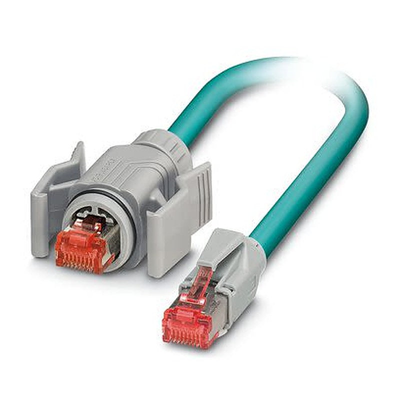 Phoenix Contact, 5 m Cat5 Cat5 Cable, Blue M12 to Male Male Polyurethane Sheath, Shielded