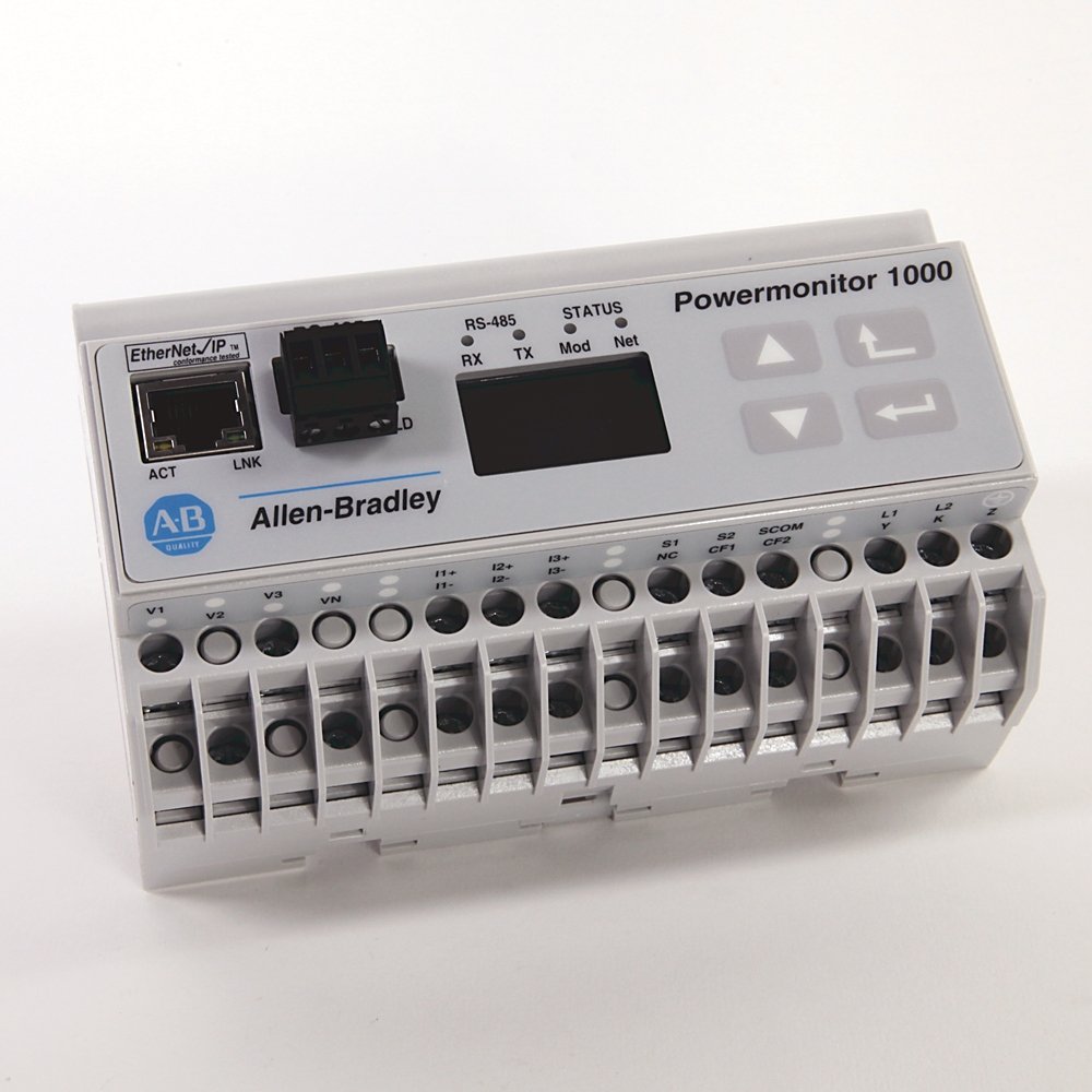 Powermonitor 1000, Energy Monitor EM3, 120/240V AC Power Supply, Serial RS-485 Communications (DF1 Full/Half Duplex, Modbus RTU) and Ethernet Communications (Ethernet/IP and Modbus TCP)