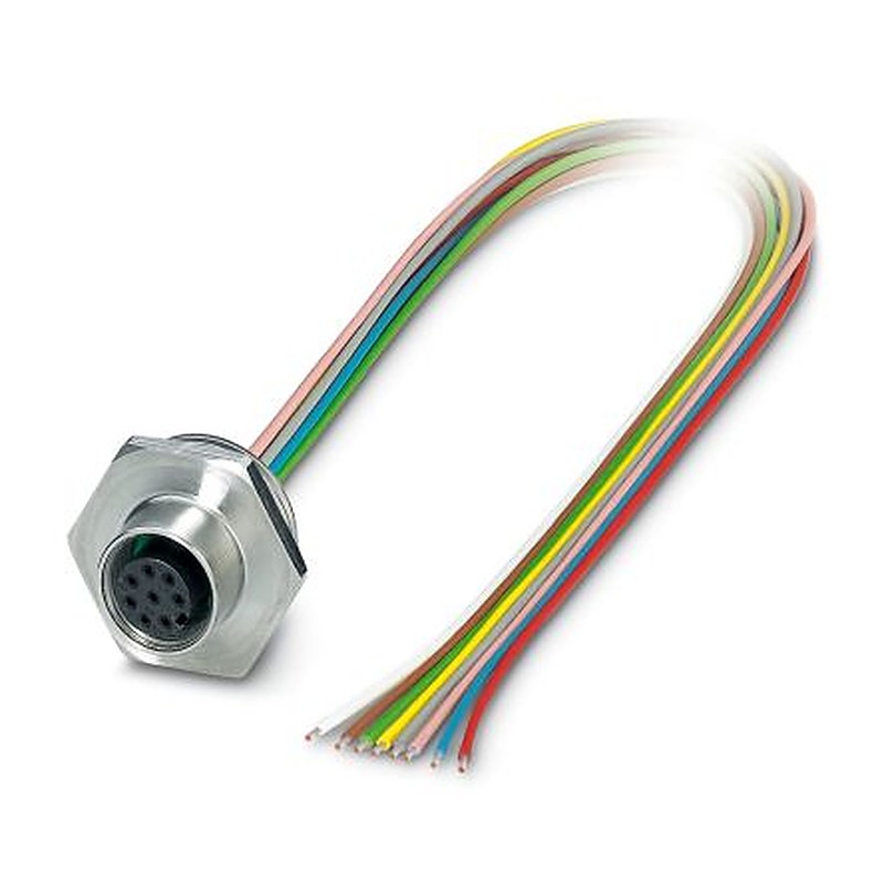 Phoenix Contact Female 8 way M12 to 8 way Free Cable End Sensor Actuator Cable, 500 mm