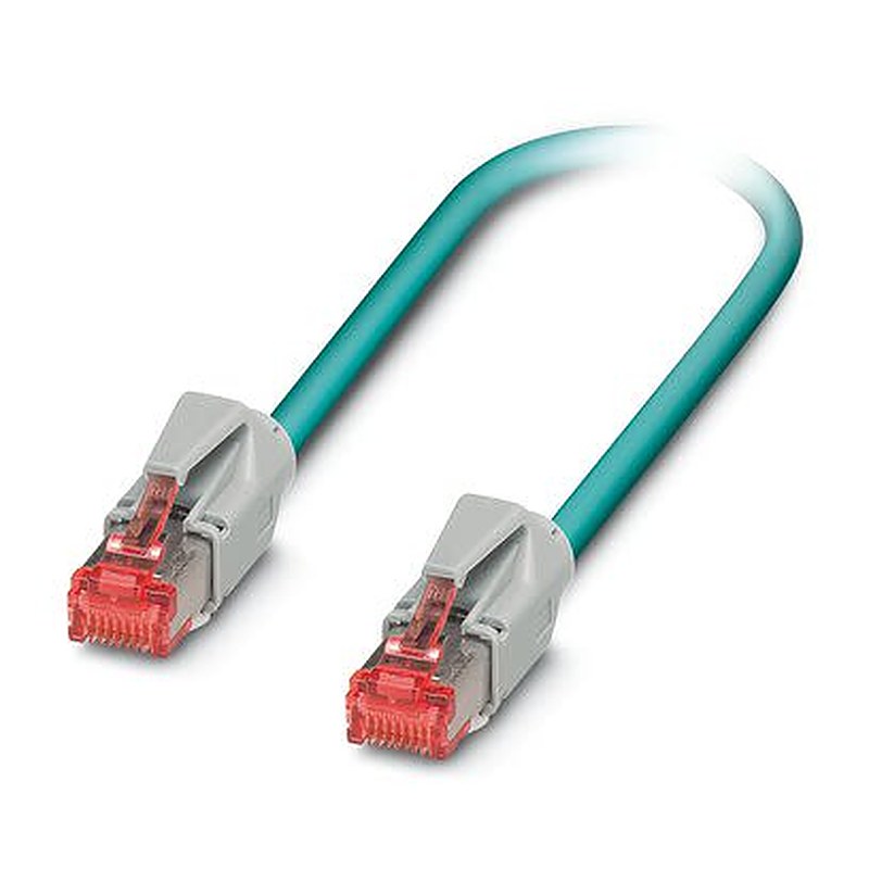 Phoenix Contact, 2 m Cat5 Ethernet Cable, Blue RJ45 to Male RJ45 Polyurethane Sheath, Copper Braid