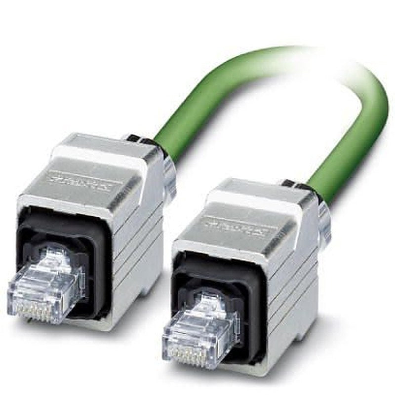 Phoenix Contact NBC, 2 m Cat5e Ethernet Cable, Green, Shielded 4 Screened Polyvinyl Chloride Sheath