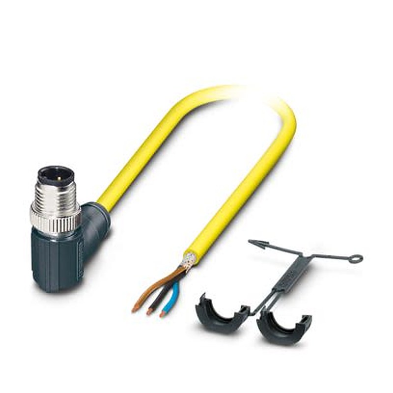Phoenix Contact Male 3 way M12, Right Angle to Straight Actuator/Sensor Cable, 5 m