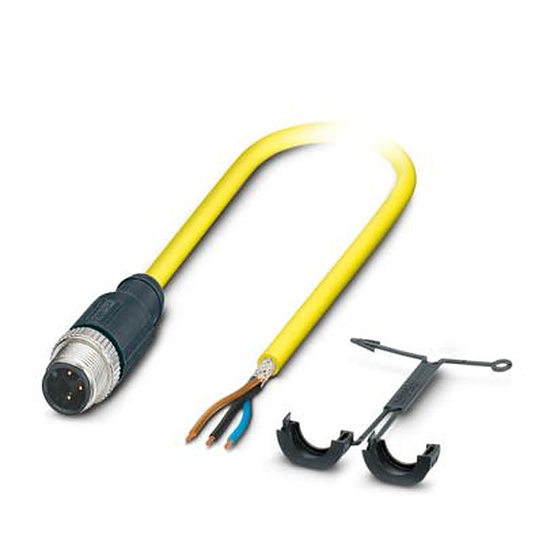 Phoenix Contact Male 3 way M12, Straight to 3 way Straight Actuator/Sensor Cable, 2 m