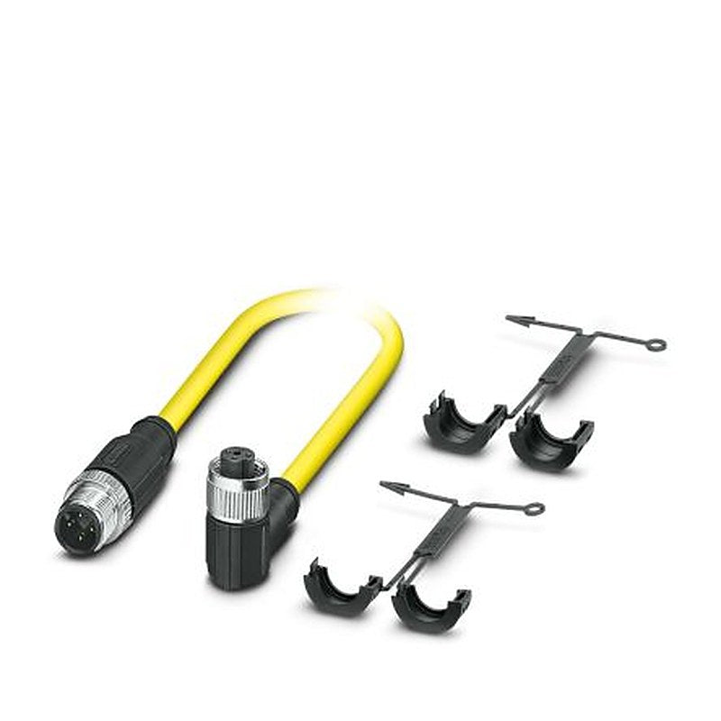 Phoenix Contact Male 4 way M12, Straight to Female 4 way Angled Socket M12 Actuator/Sensor Cable, 1.5 m