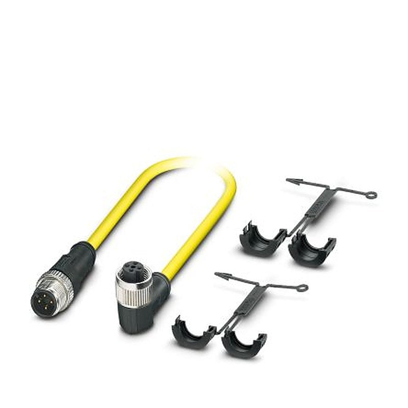 Phoenix Contact Male 4 way M12, Straight to Female 4 way Angled Socket M12 SPEEDCON Actuator/Sensor Cable, 1.5 m