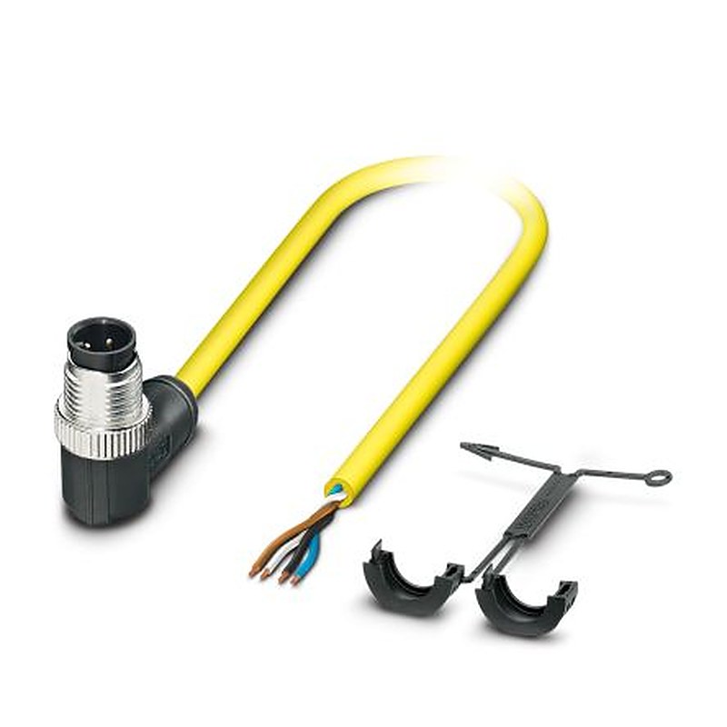 Phoenix Contact Male 4 way M12, Right Angle to 4 way Straight Actuator/Sensor Cable, 10 m