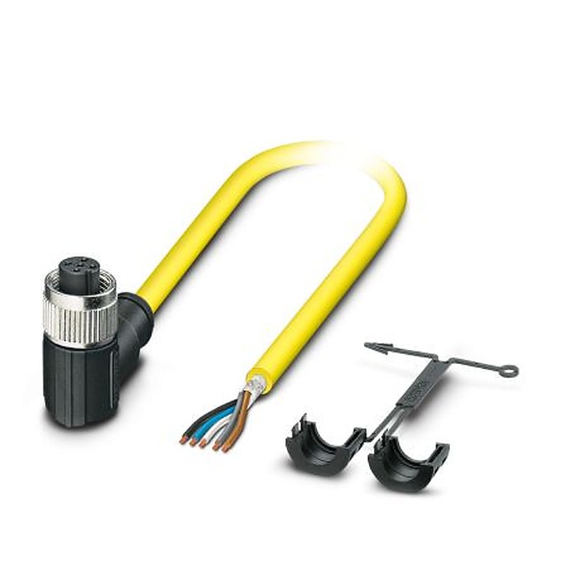 Phoenix Contact 5 way M12, Right Angle to Female 5 way Straight Actuator/Sensor Cable, 10 m