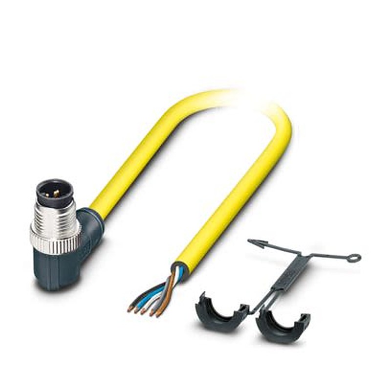 Phoenix Contact Male 5 way M12, Right Angle to 5 way Straight Actuator/Sensor Cable, 5 m