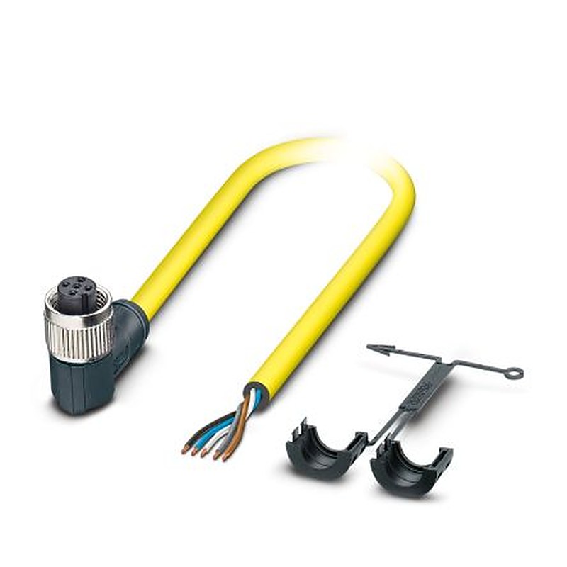 Phoenix Contact 5 way M12, Right Angle to Female 5 way Straight Actuator/Sensor Cable, 10 m