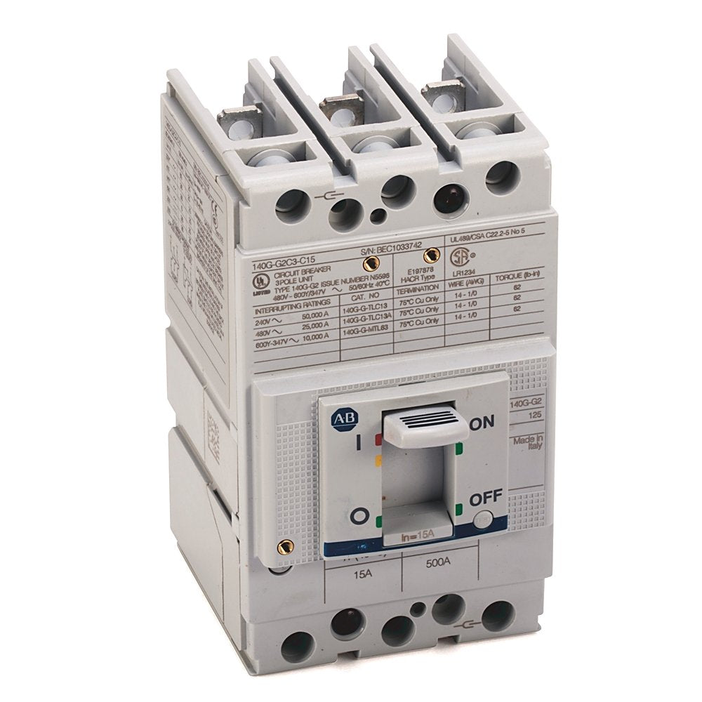 140G - Molded Case Circuit Breaker, G frame, 25 kA Interrupt Rating, T/M - Thermal Magnetic, 3 Poles, Rated Current 30 A, 2 No/NC AUX + Alarm, 250V