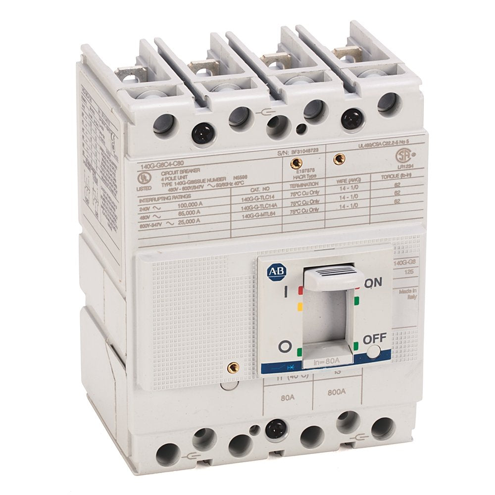 140G - Molded Case Circuit Breaker, G frame, 65 kA Interrupt Rating, T/M - Thermal Magnetic, 4 Poles, Rated Current 32 A