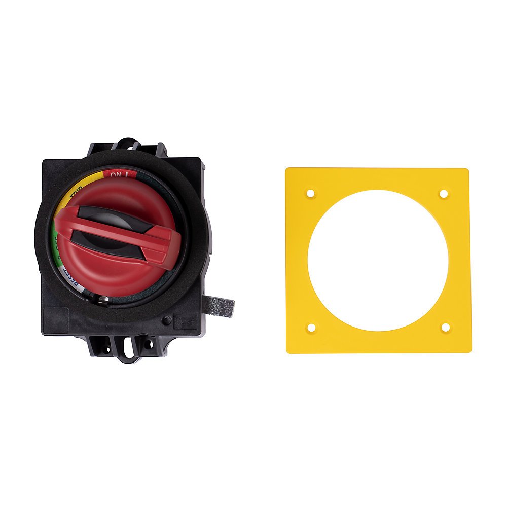 140G/1494V Product Handle Accessories/Operating Mechanisms, 140G Through the Door Rotary, Rotary Door Handle, Red/Yellow
