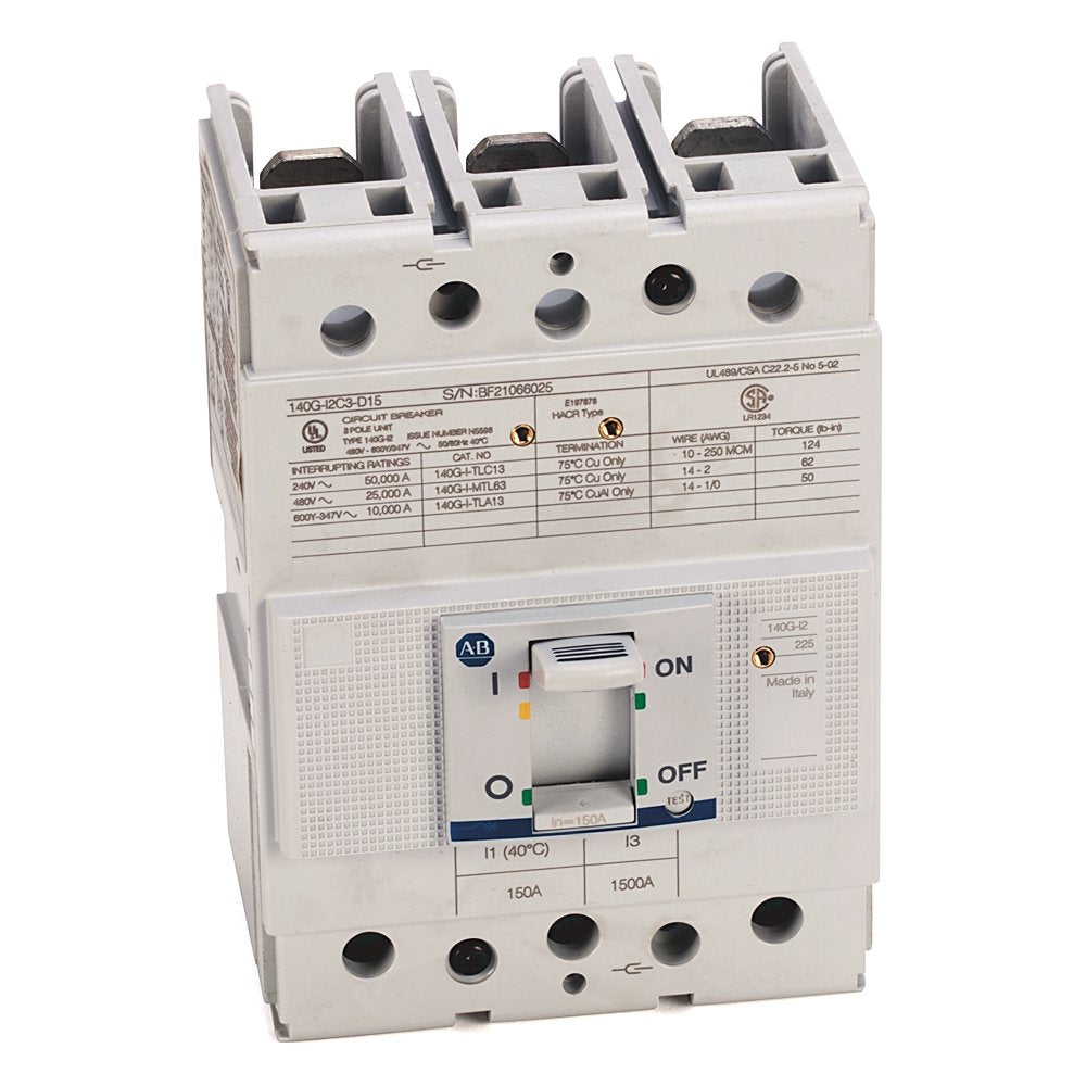 140G - Molded Case Circuit Breaker, I frame, 25 kA Interrupt Rating, T/M - Thermal Magnetic, 4 Poles, Rated Current 125 A