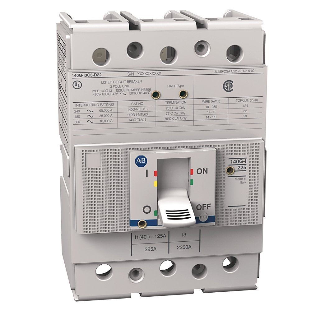 140G - Molded Case Circuit Breaker, I frame, 35 kA Interrupt Rating, T/M - Thermal Magnetic, 3 Poles, Rated Current 150 A