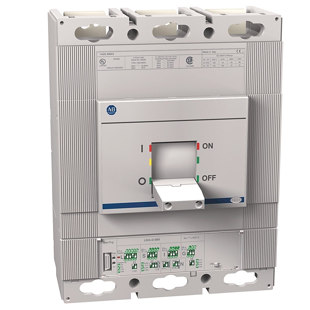 140G - Molded Case Circuit Breaker, M frame, 100 kA Interrupt Rating, LSIG-M (electronic), 3 Poles, Rated Current 630 A (IEC only)