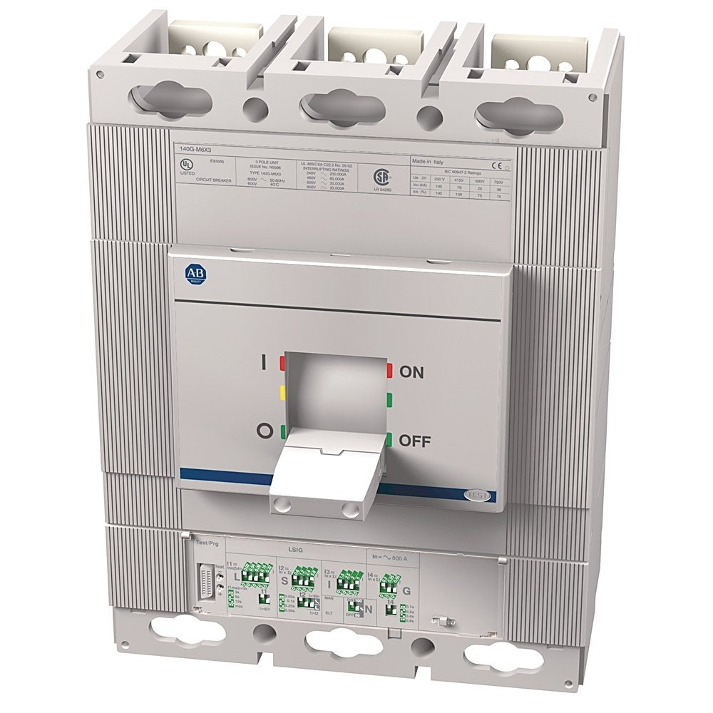 140G - Molded Case Circuit Breaker, M frame, 65 kA Interrupt Rating, LSIG (Electronic DIP Switch), 3 Poles, Rated Current 630 A (IEC only)