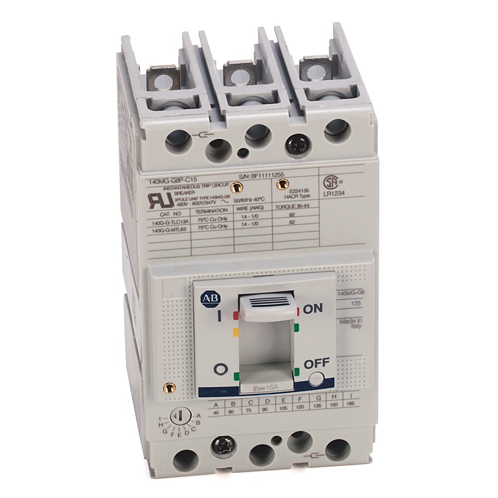 140MG - Motor Circuit Protectors, G frame, 35..65 kA at 480V, MCP (magnetic only), Rated Current 80 A