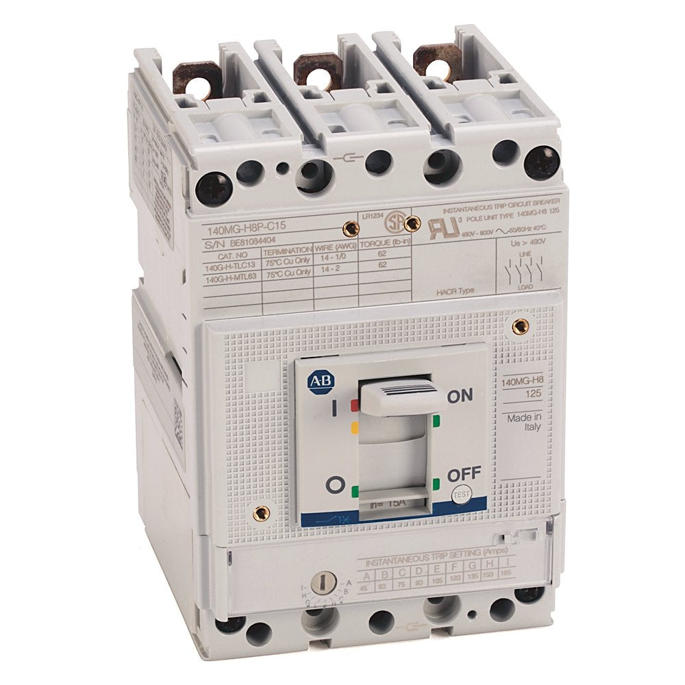 140MG - Motor Circuit Protectors, H frame, 35..65 kA at 480V, MCP (magnetic only), Rated Current 15 A