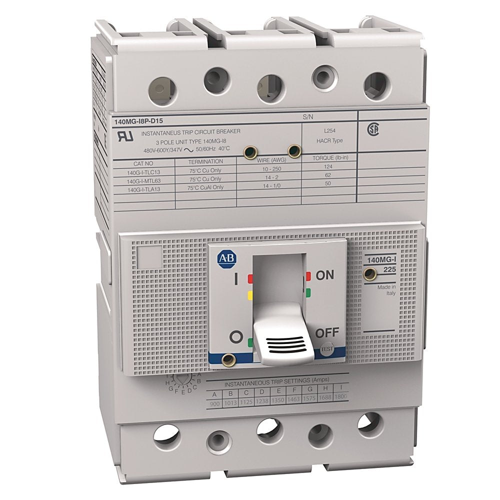 140MG - Motor Circuit Protectors, I frame, 35..65 kA at 480V, MCP (magnetic only), Rated Current 100 A