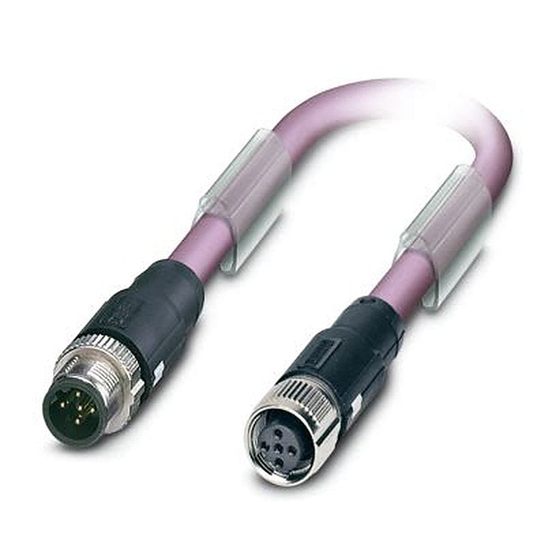 Phoenix Contact Male 5 way M12, Straight to Female 5 way M12, Straight Bus Cable, 3 m