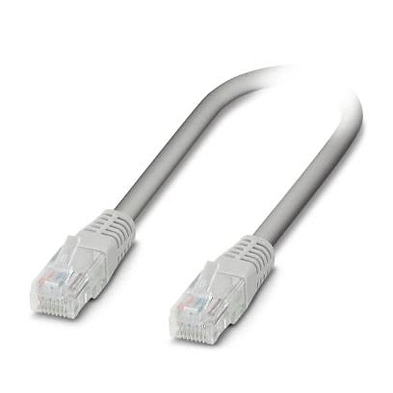Phoenix Contact RJ45 BASIC IE8 CAT5, 2 m Ethernet Cable, Grey Unscreened Polyvinyl Chloride Sheath