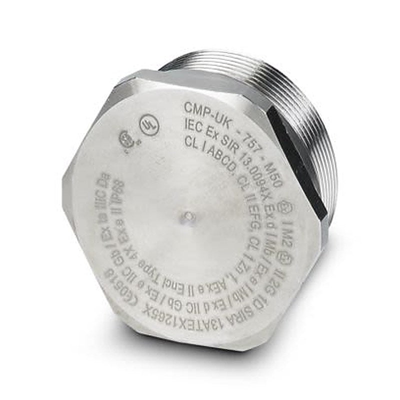 Phoenix Contact, M50 Thread, Nickel Plated Brass, 50 mm Diameter Threaded