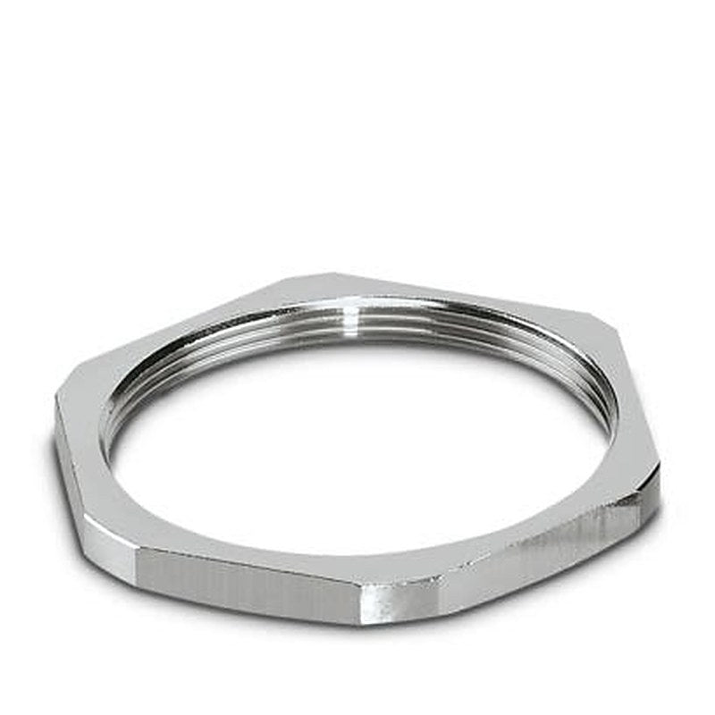 Phoenix Contact Light Grey Brass, Nickel Plated Cable Gland Locknut, M40 Thread