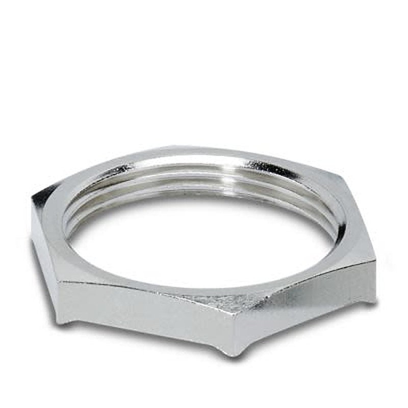 Phoenix Contact Silver Nickel Plated Brass Cable Gland Locknut, M25 x 1.5 mm Thread