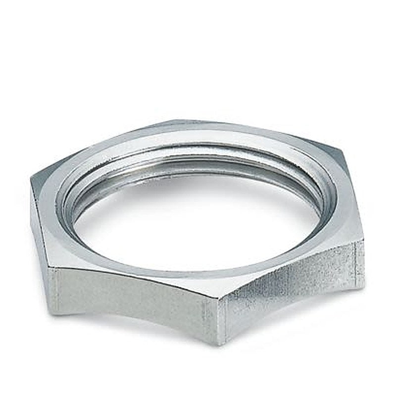 Phoenix Contact Silver Nickel Plated Brass Cable Gland Locknut, PG13.5 Thread
