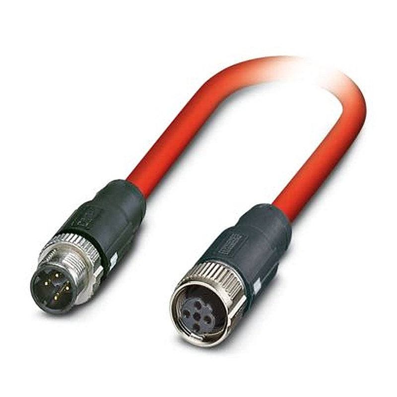 Phoenix Contact M12, 5 m Cat5 Cable, Red Screened Polyvinyl Chloride Sheath