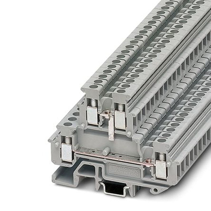 Phoenix Contact 1414103 MBKKB 2.5-BE Series Feed Through Terminal Block Grey, 2.5mm², 2-Level, Screw
