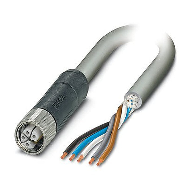Phoenix Contact 14147, 3 m 5 Core Power Cable, Grey Polyurethane 80 °C