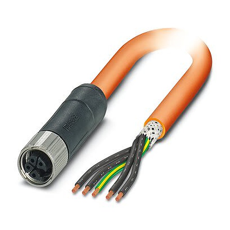 Phoenix Contact SAC, 5 m 5 Core Power Cable, Orange Polyurethane 80 °C