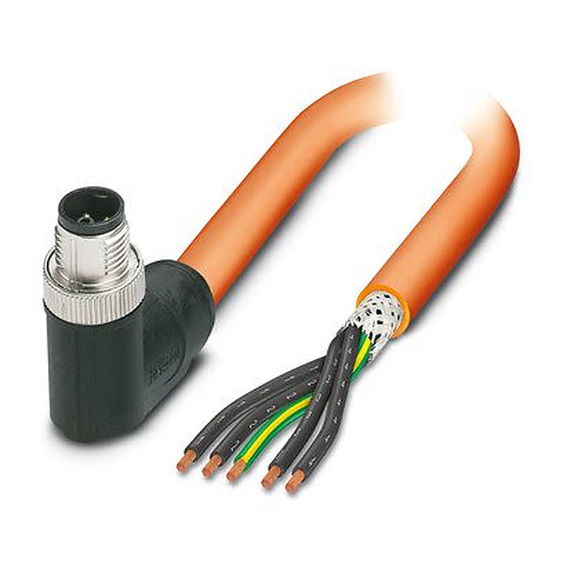 Phoenix Contact 14148, 1.5 m 5 Core Power Cable, Orange Polyurethane 85 °C