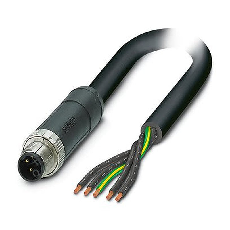 Phoenix Contact SAC, 5 m 5 Core Power Cable, Grey, Black Polyvinyl Chloride 80 °C