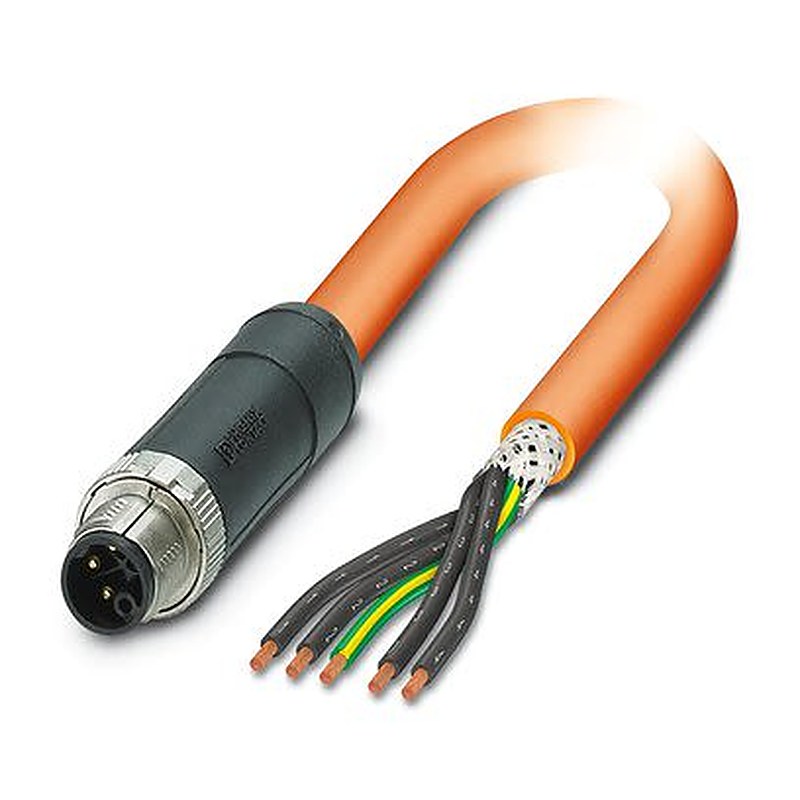 Phoenix Contact SAC, 10 m 5 Core Power Cable, Orange Polyurethane 80 °C